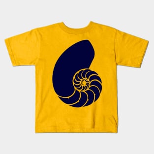 Ammonite Cephalopod Dark Fossil Design Kids T-Shirt